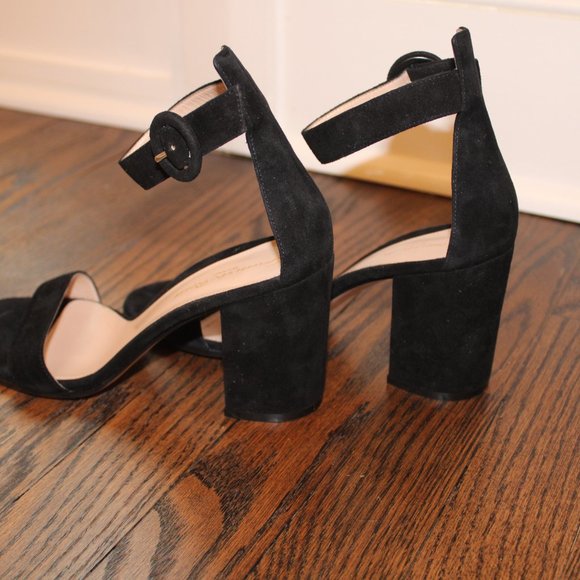 Gianvito Rossi, black suede ankle strap heels, US size 7.5 - Picture 7 of 8